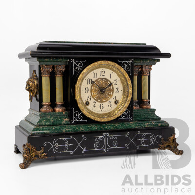 Seth Thomas Mantel Clock with Faux Marble Highlights