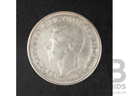 Australian 1937 KGVI Silver Crown, High Grade .925