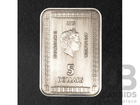 Australian RAM 2015 Silver Five Dollar Rectangular Coin, 800th Anniversary of the Magna Carta .999