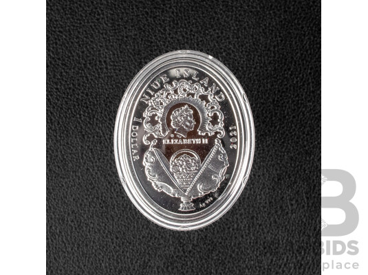 Niue Island Mint of Poland 2021 Silver One Dollar Coin, Imperial Faberge Egg, Flower Basket .999
