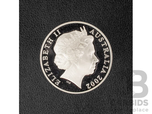 Australian RAM 2002 Silver Proof/Gold Inserts One Dollar Coin, Melbourne Mint 130 Years .999