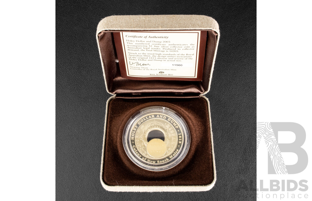 Australian RAM 2003 Silver Holey Dollar and Dump Coin .999