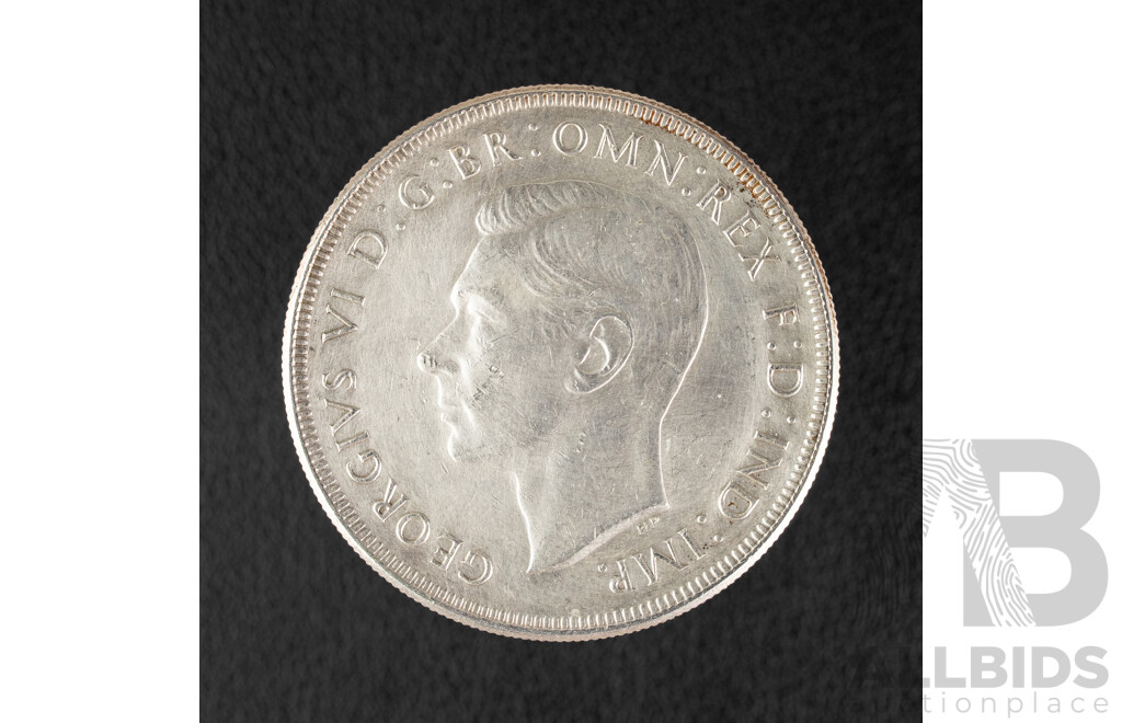 Australian 1937 KGVI Silver Crown, High Grade .925
