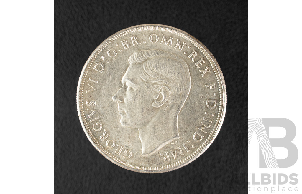 Australian 1937 KGVI Silver Crown, High Grade .925