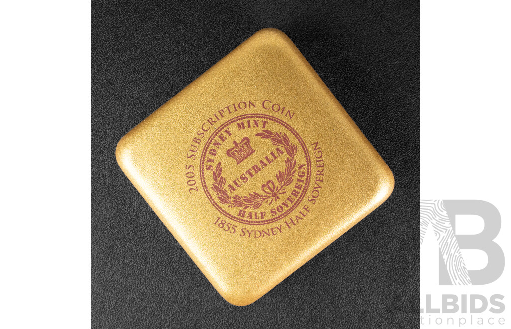 Australian RAM 2005 Silver Proof Gold Plated One Dollar/1855 Half Sovereign Sydney Mint Subscription Coin .999