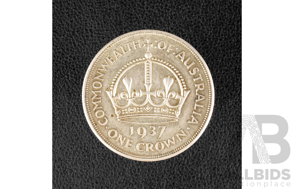 Australian 1937 KGVI Silver Crown .925