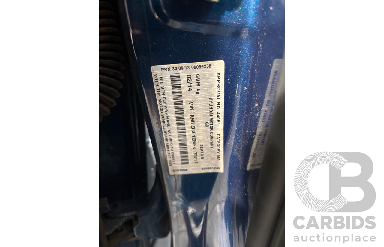 02/2014 Hyundai I30 Trophy GD MY14 5d Hatchback Blue 1.8L