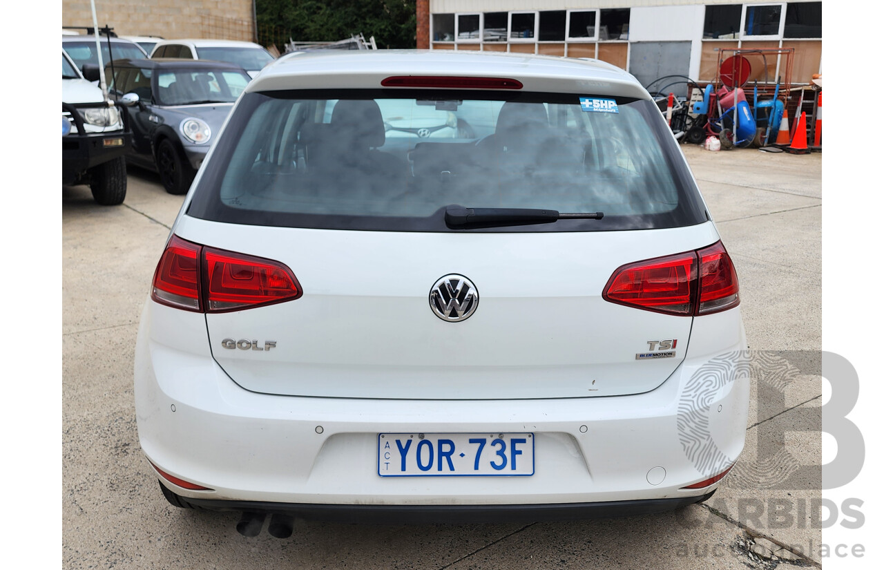 07/2014 Volkswagen Golf 90 TSI AU MY14 5d Hatchback White 1.4L