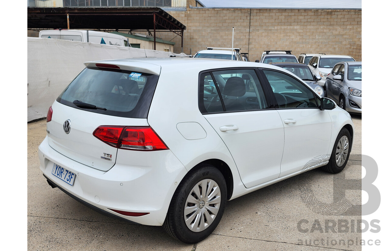 07/2014 Volkswagen Golf 90 TSI AU MY14 5d Hatchback White 1.4L