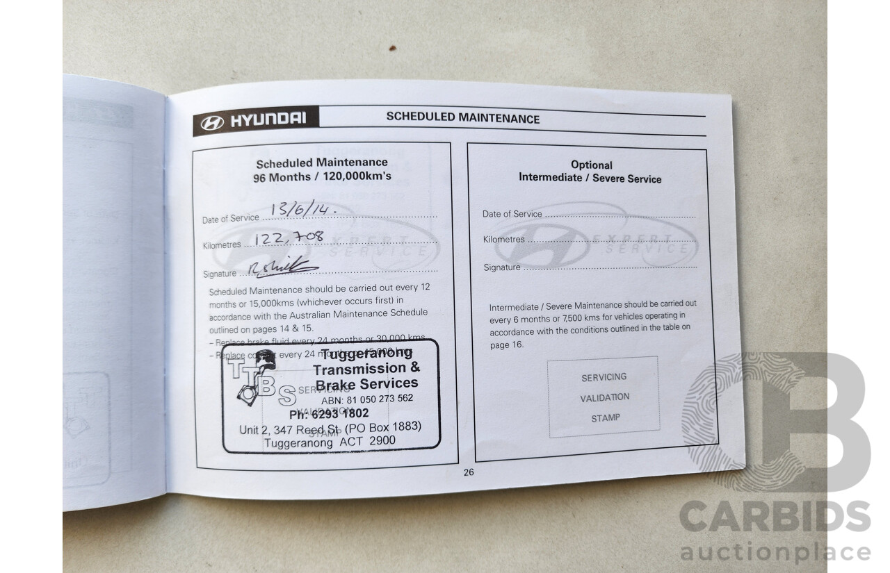 10/2004 Hyundai Tucson 4d Wagon Blue V6 2.7L
