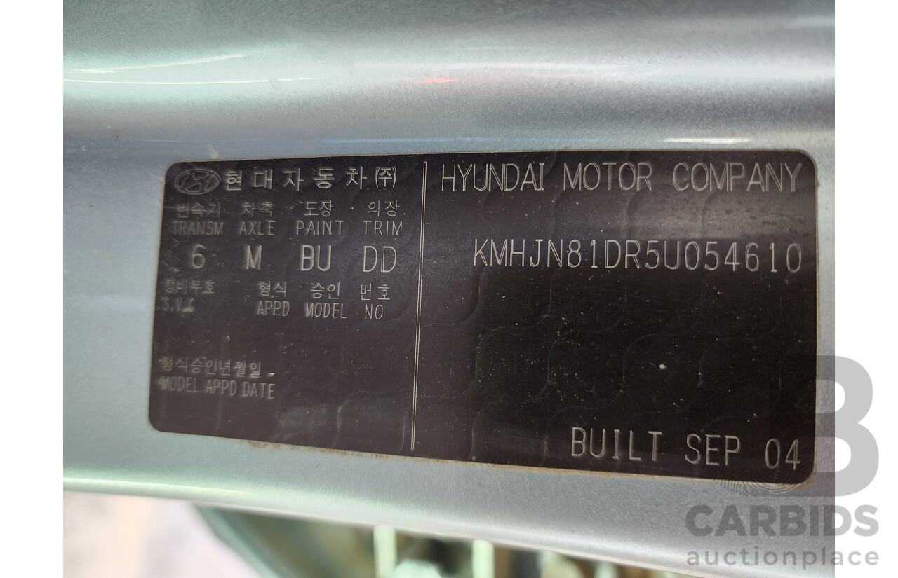 10/2004 Hyundai Tucson 4d Wagon Blue V6 2.7L