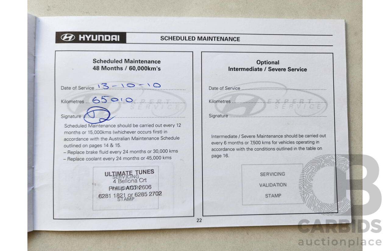 10/2004 Hyundai Tucson 4d Wagon Blue V6 2.7L