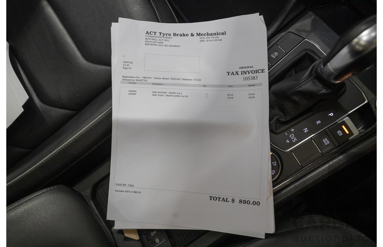 8/2019 Volkswagen Tiguan 132 TSI Comfortline (AWD) 5NA MY19 4d Wagon Pure White Turbo 2.0L