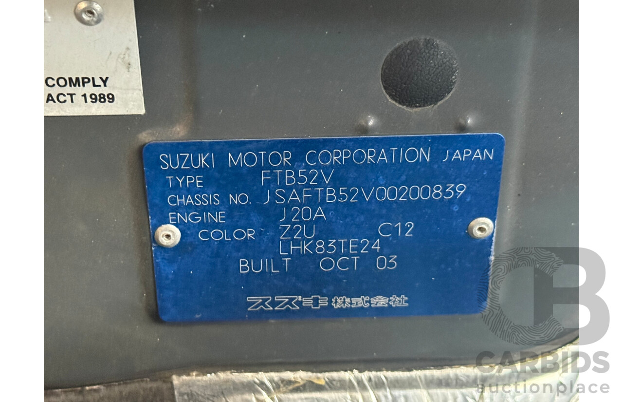 11/2003 Suzuki Grand Vitara Sports (4x4) Wide 2d Hardtop Blue 2.0L