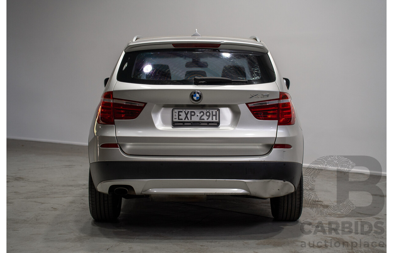 10/2011 BMW X3 xDrive 20d (4WD) F25 4D Wagon Silver Turbo Diesel 2.0L