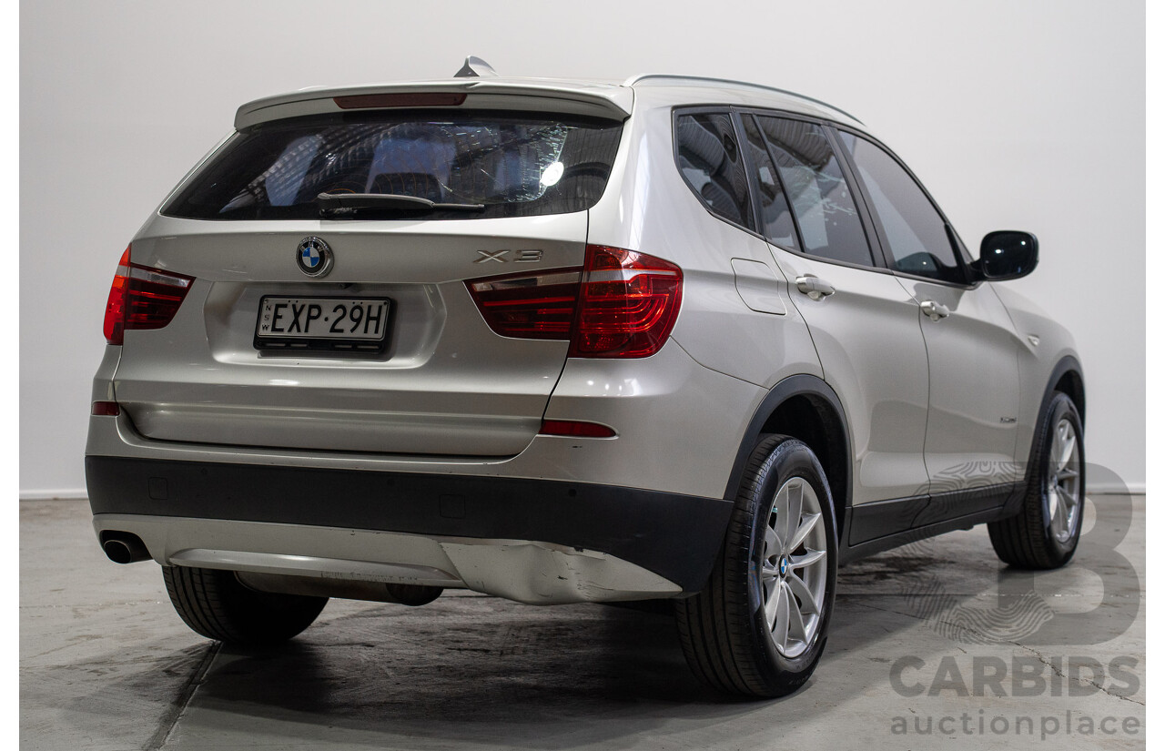10/2011 BMW X3 xDrive 20d (4WD) F25 4D Wagon Silver Turbo Diesel 2.0L