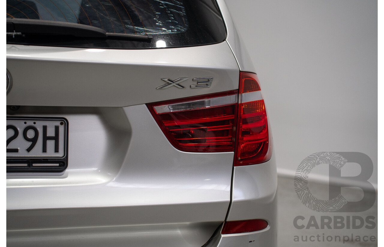 10/2011 BMW X3 xDrive 20d (4WD) F25 4D Wagon Silver Turbo Diesel 2.0L