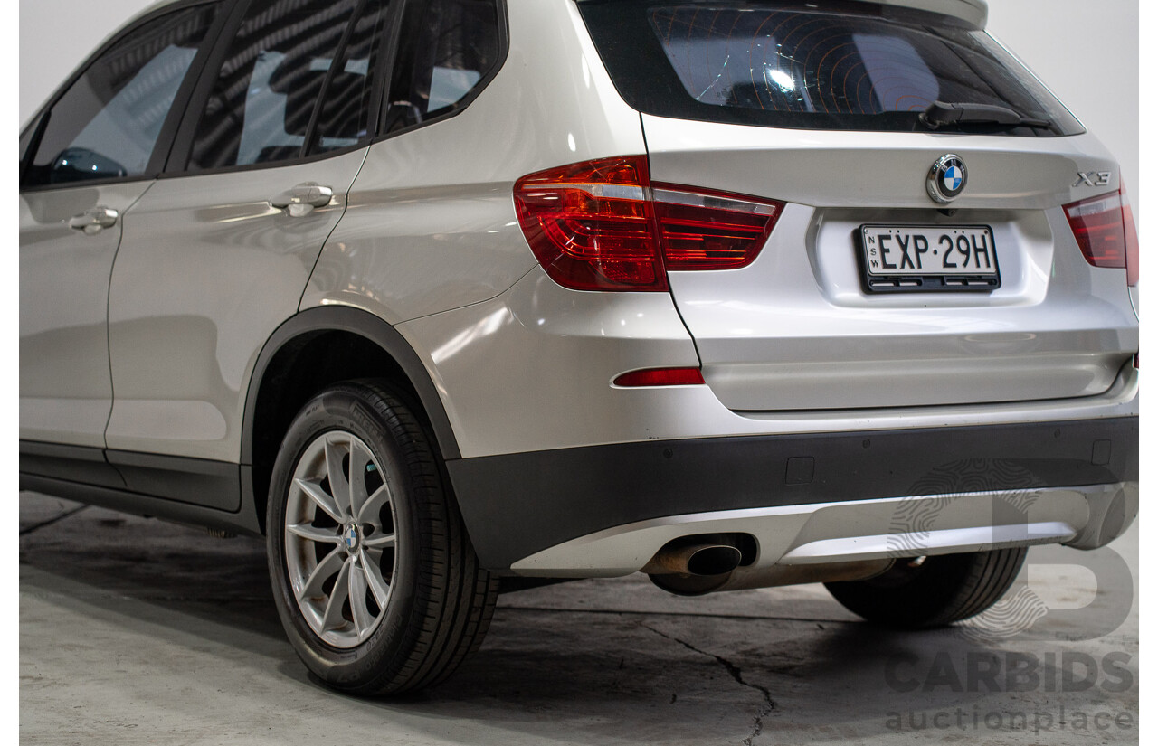 10/2011 BMW X3 xDrive 20d (4WD) F25 4D Wagon Silver Turbo Diesel 2.0L