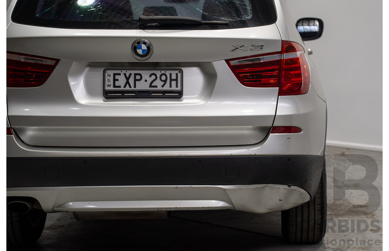 10/2011 BMW X3 xDrive 20d (4WD) F25 4D Wagon Silver Turbo Diesel 2.0L