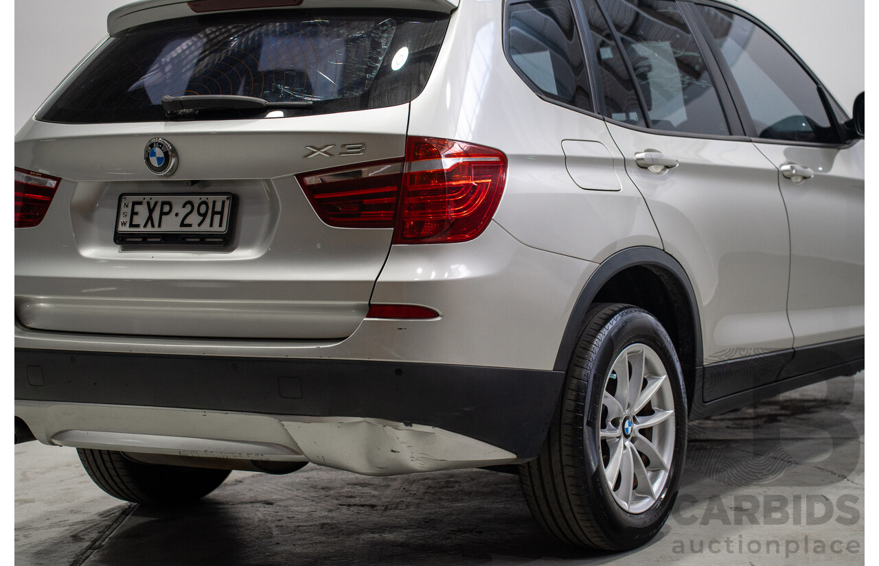 10/2011 BMW X3 xDrive 20d (4WD) F25 4D Wagon Silver Turbo Diesel 2.0L