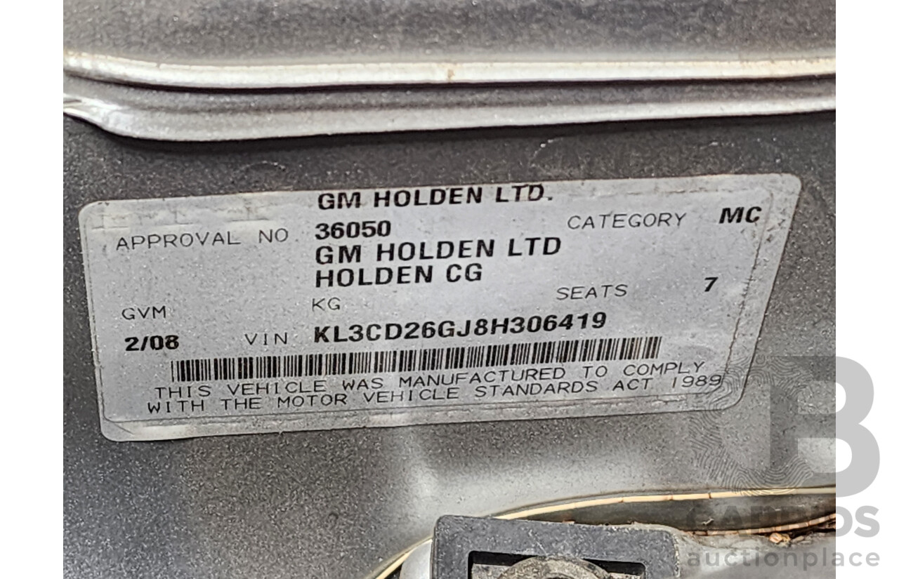 02/2008 Holden Captiva CX (4x4) CG MY08 4d Wagon Silver 3.2L