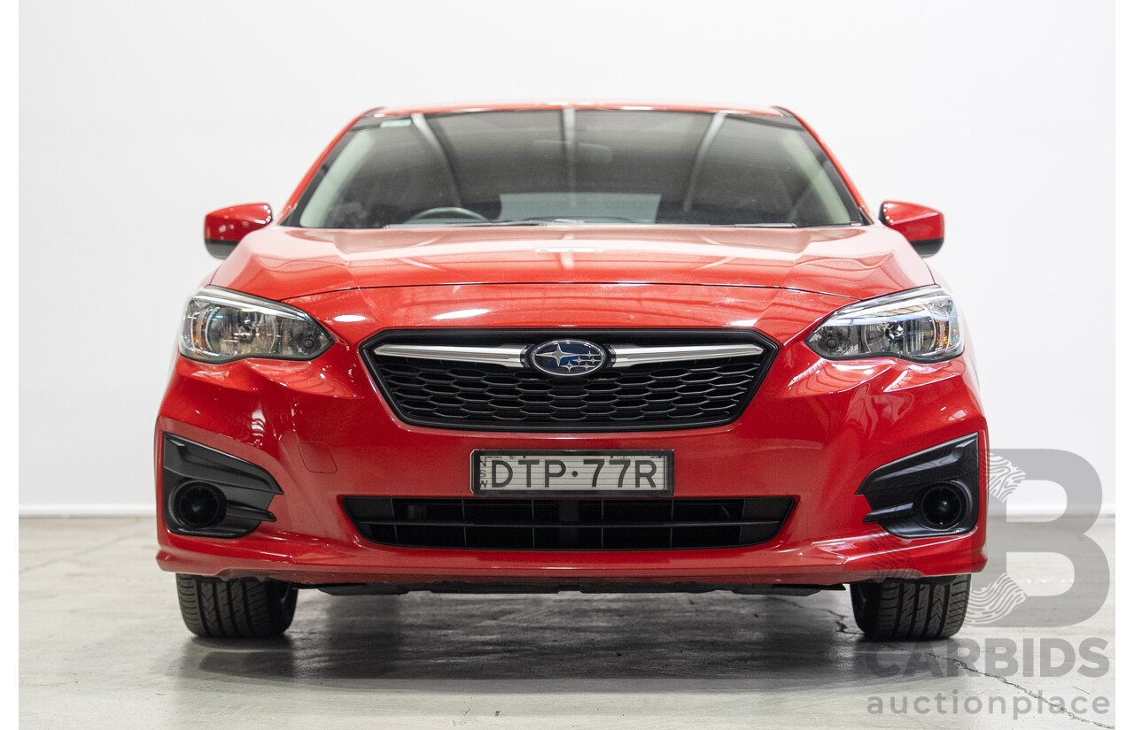 01/2018 Subaru Impreza 2.0i (AWD) MY18 5d Hatchback Red 2.0L