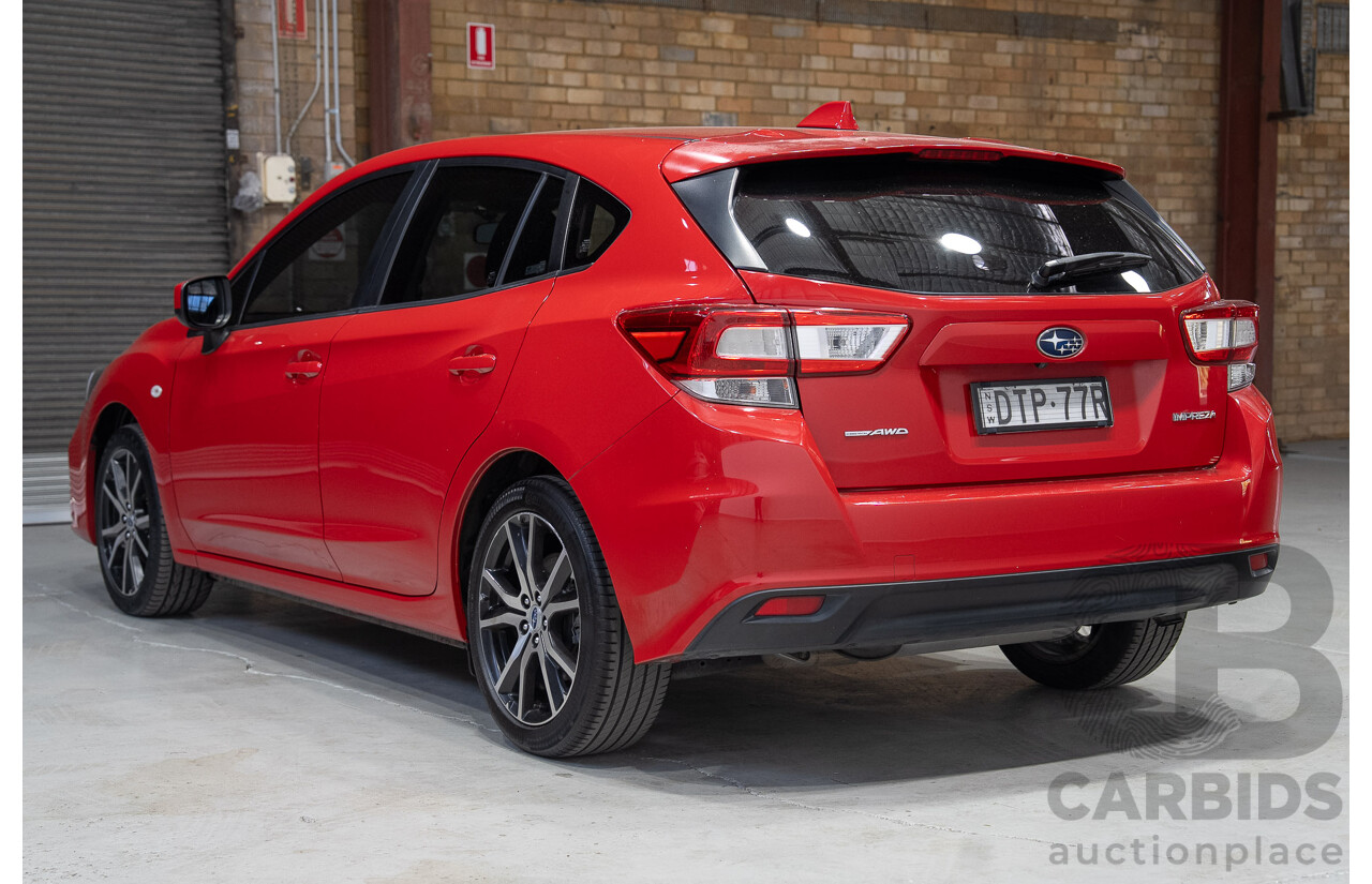 01/2018 Subaru Impreza 2.0i (AWD) MY18 5d Hatchback Red 2.0L