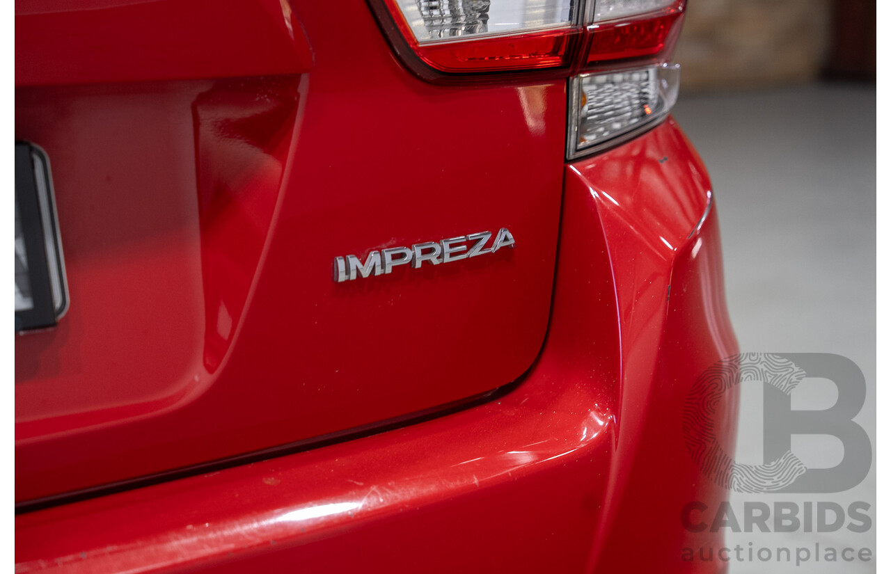 01/2018 Subaru Impreza 2.0i (AWD) MY18 5d Hatchback Red 2.0L