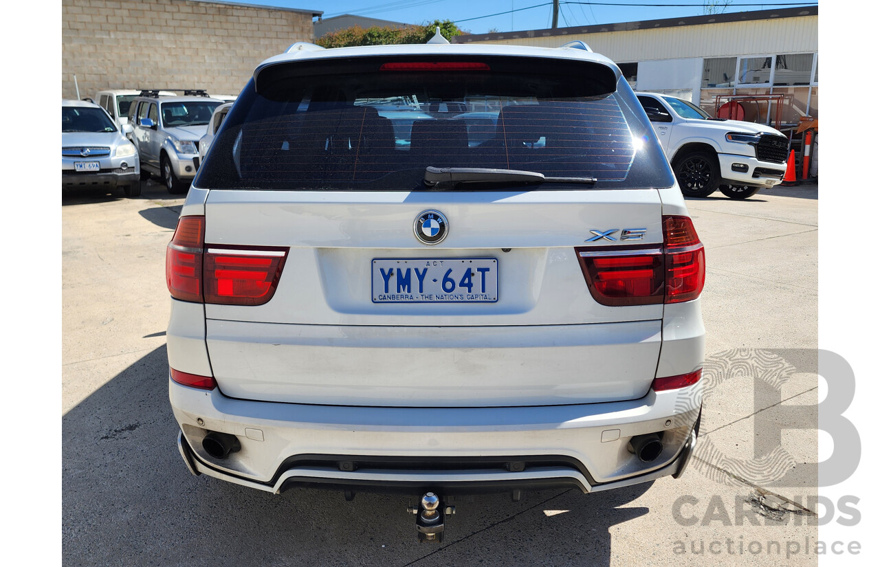 01/2013 Bmw X5 Xdrive 30d E70 MY12 4d Wagon White 3.0L