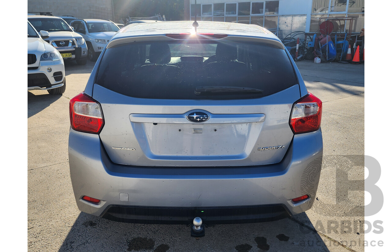 08/2012 Subaru Impreza 2.0i-S (awd) MY12 5d Hatchback Silver 2.0L