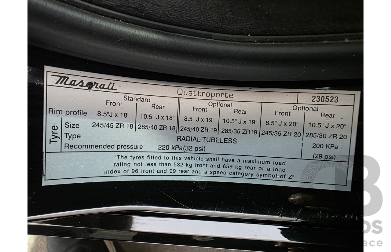 04/2008 Maserati Quattroporte Sport GT-S (RWD) 4d Sedan Black 4.2L