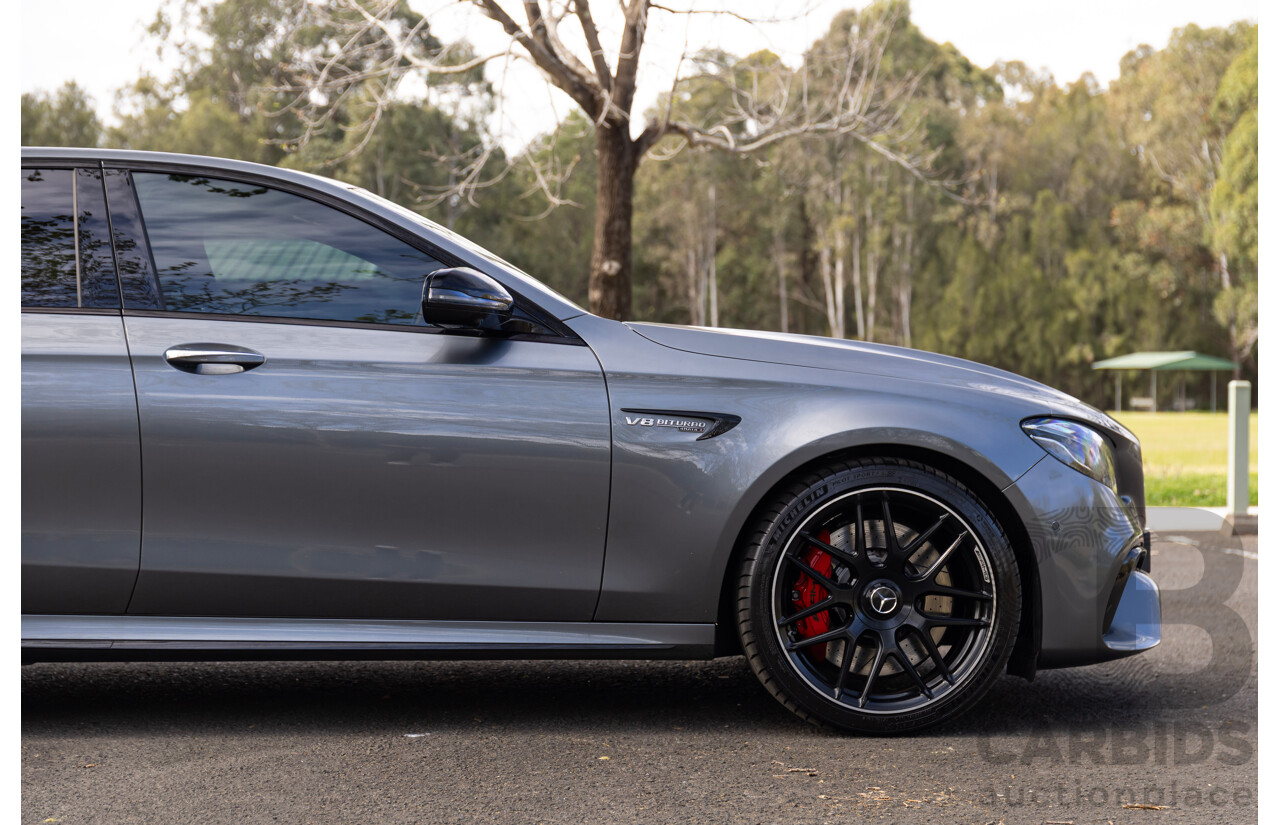 01/2018 Mercedes-AMG E63 S 4MATIC+ (AWD) 213 MY17.5 4d Saloon Selenite Grey Metallic Twin Turbo 4.0L V8