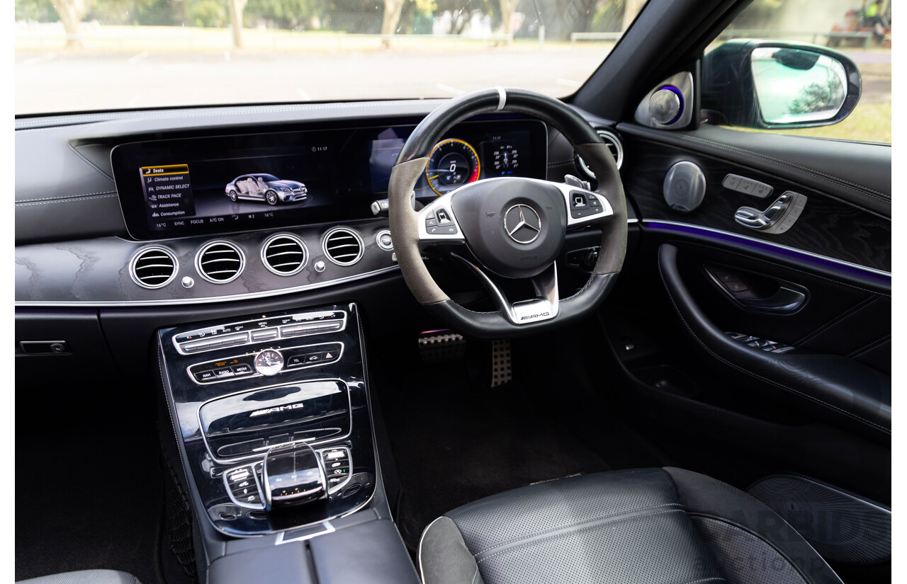 01/2018 Mercedes-AMG E63 S 4MATIC+ (AWD) 213 MY17.5 4d Saloon Selenite Grey Metallic Twin Turbo 4.0L V8