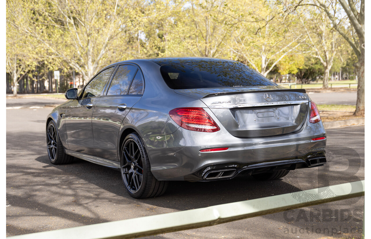 01/2018 Mercedes-AMG E63 S 4MATIC+ (AWD) 213 MY17.5 4d Saloon Selenite Grey Metallic Twin Turbo 4.0L V8