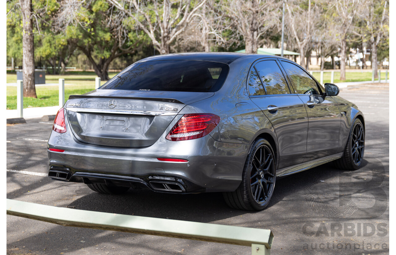 01/2018 Mercedes-AMG E63 S 4MATIC+ (AWD) 213 MY17.5 4d Saloon Selenite Grey Metallic Twin Turbo 4.0L V8