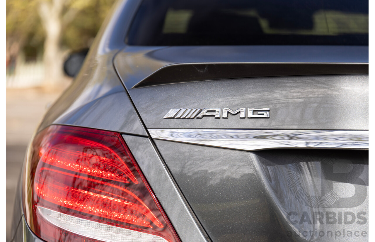 01/2018 Mercedes-AMG E63 S 4MATIC+ (AWD) 213 MY17.5 4d Saloon Selenite Grey Metallic Twin Turbo 4.0L V8