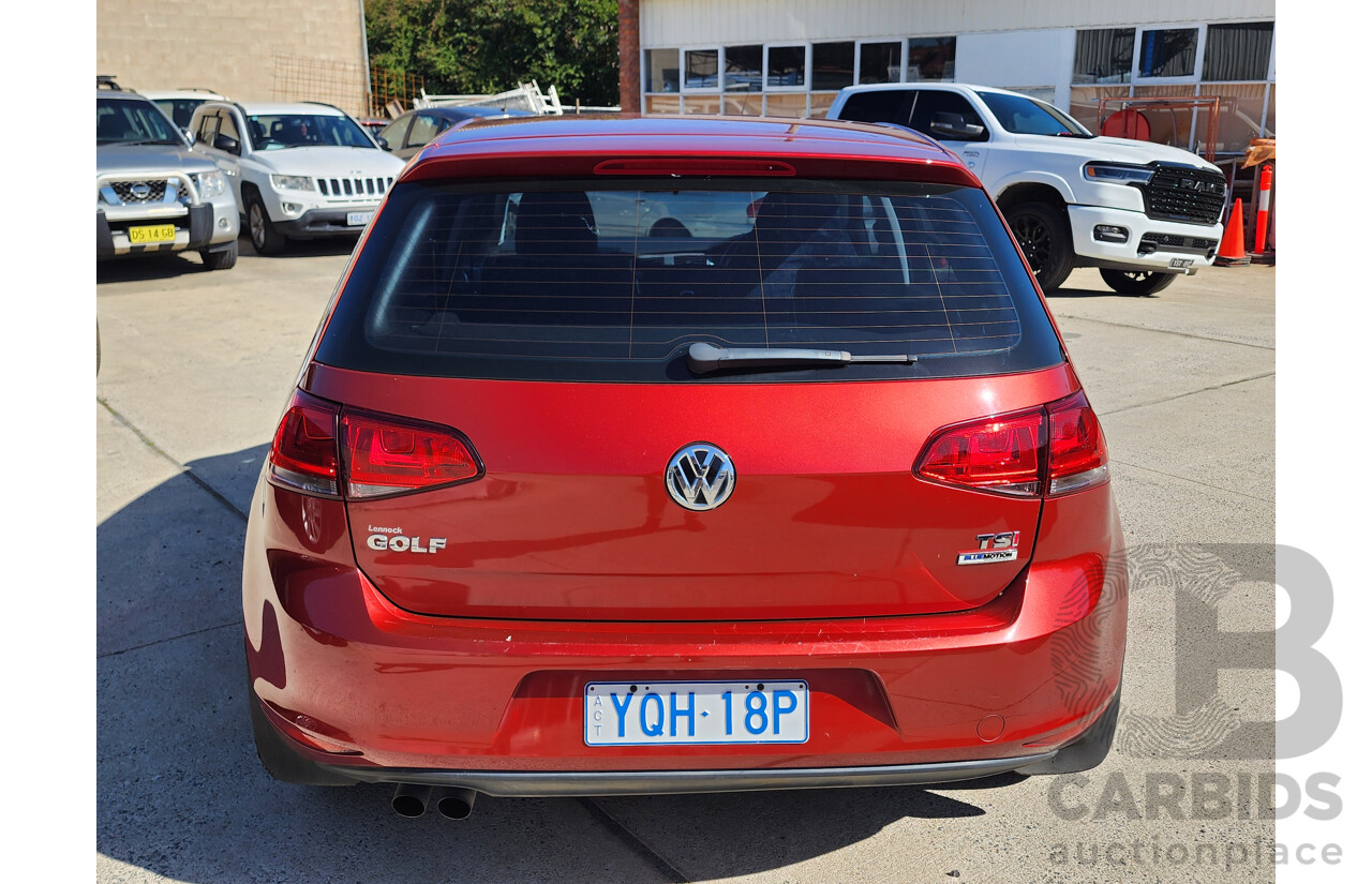 06/2015 Volkswagen Golf 90 TSI AU MY15 5d Hatchback Red 1.4L