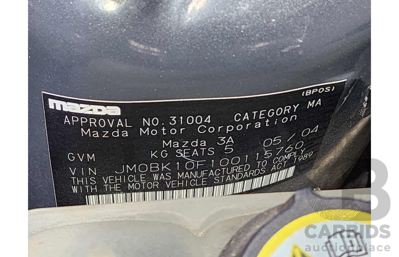 05/2004 Mazda Mazda3 MAXX Sport BK 5d Hatchback Grey 2.0L