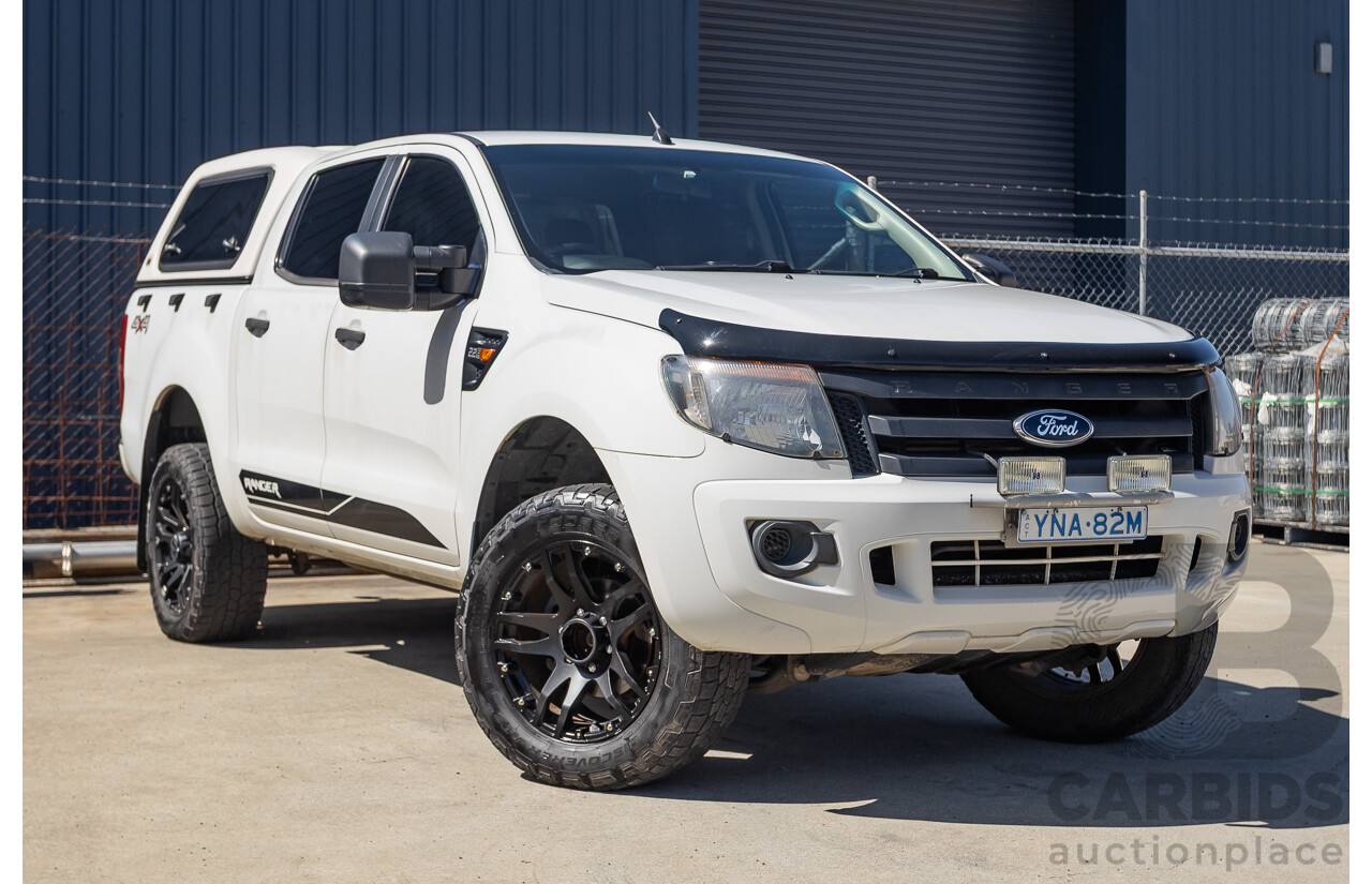 11/2012 Ford Ranger XL 2.2 (4x4) PX Crew Cab Utility Cool White Turbo Diesel 2.2L