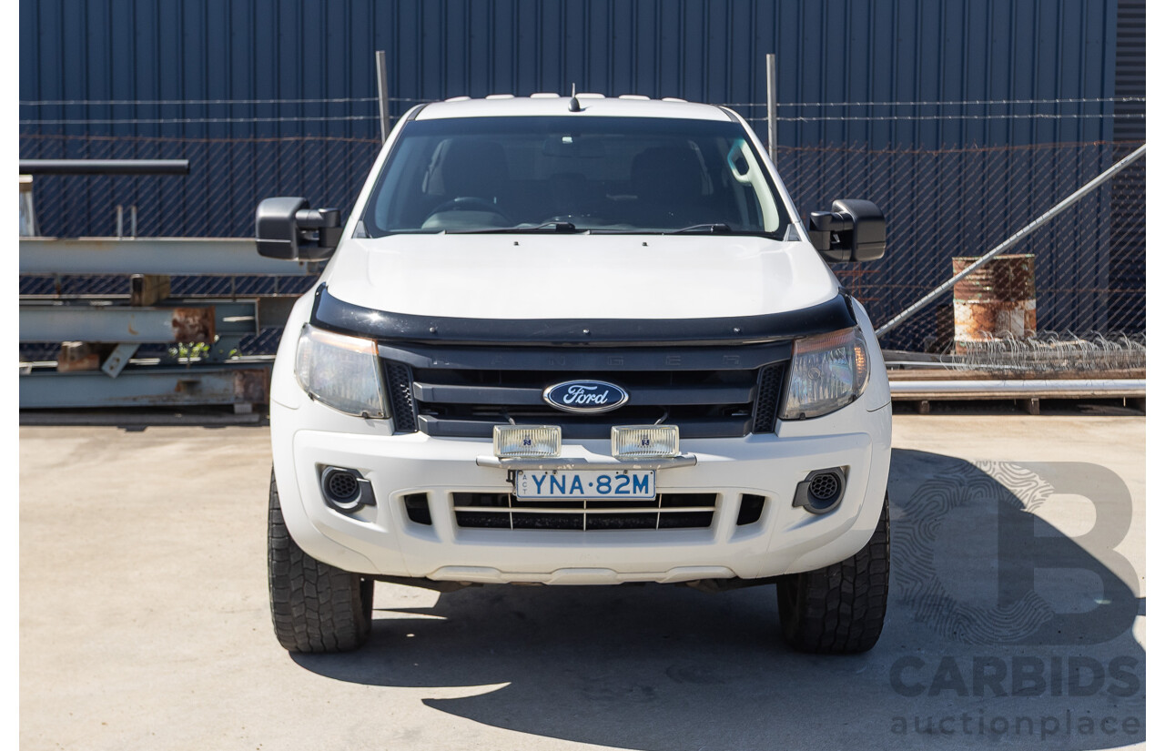 11/2012 Ford Ranger XL 2.2 (4x4) PX Crew Cab Utility Cool White Turbo Diesel 2.2L