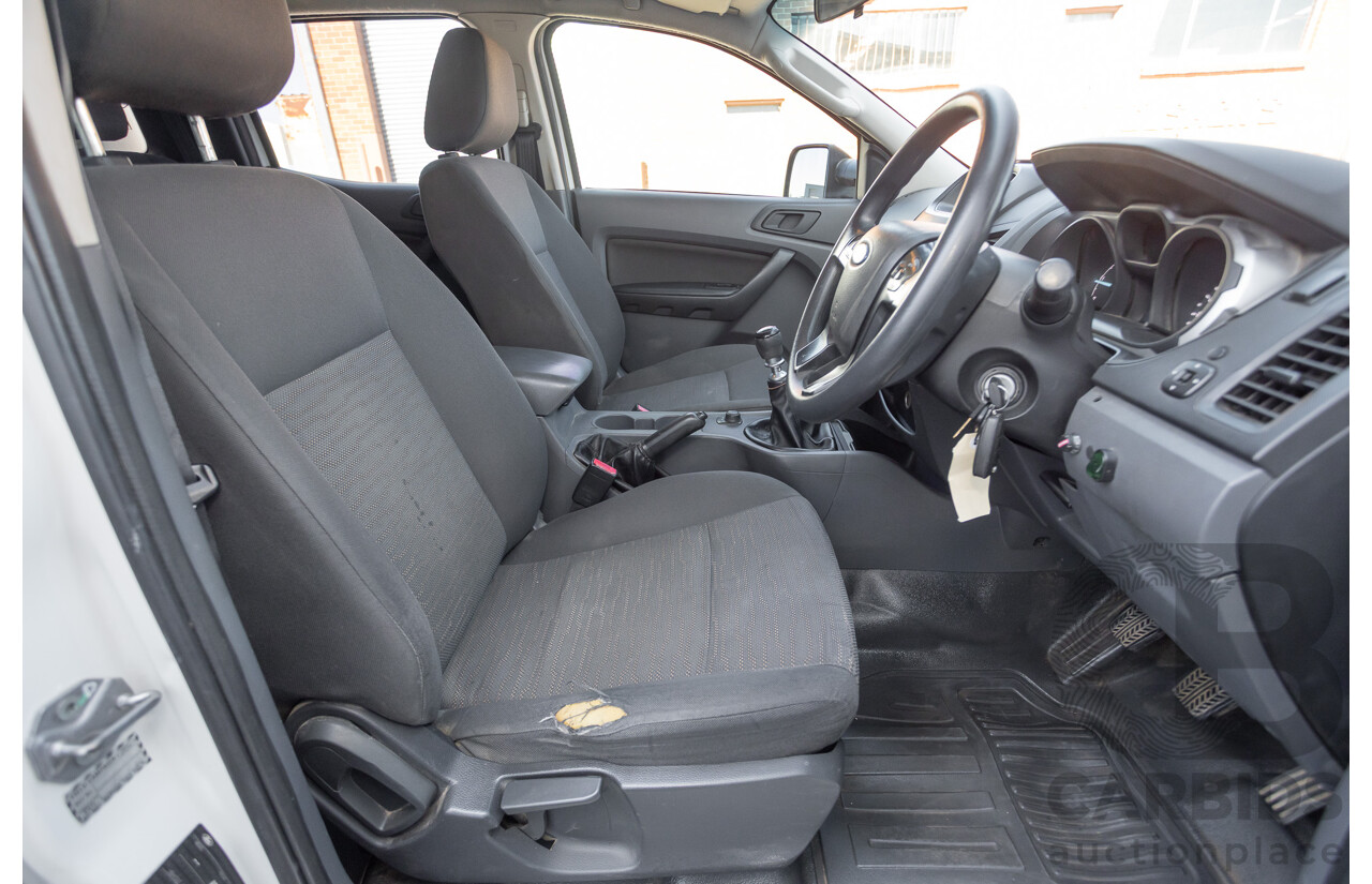11/2012 Ford Ranger XL 2.2 (4x4) PX Crew Cab Utility Cool White Turbo Diesel 2.2L
