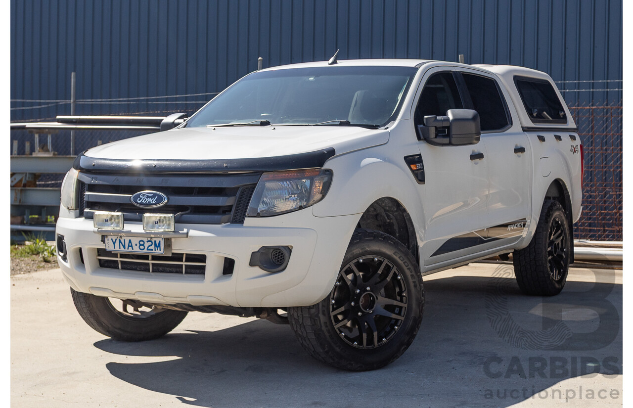11/2012 Ford Ranger XL 2.2 (4x4) PX Crew Cab Utility Cool White Turbo Diesel 2.2L