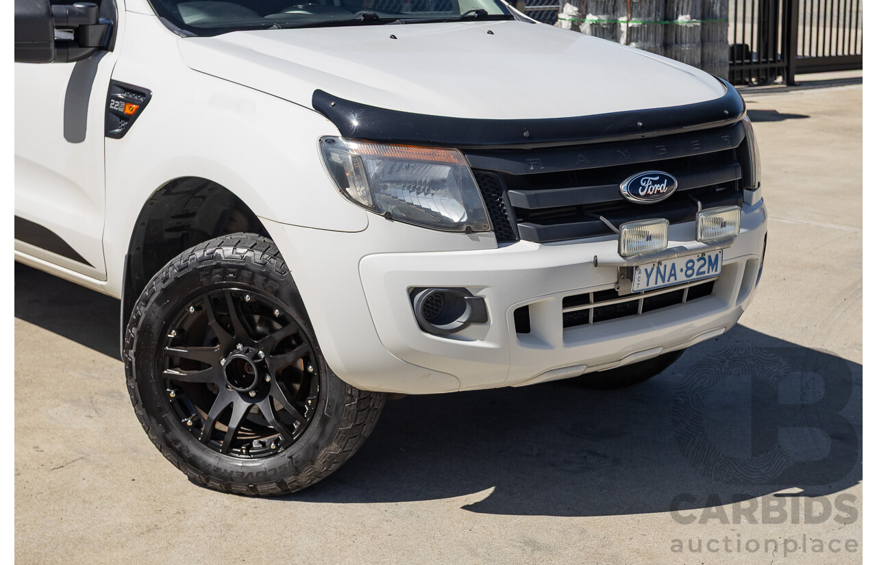 11/2012 Ford Ranger XL 2.2 (4x4) PX Crew Cab Utility Cool White Turbo Diesel 2.2L