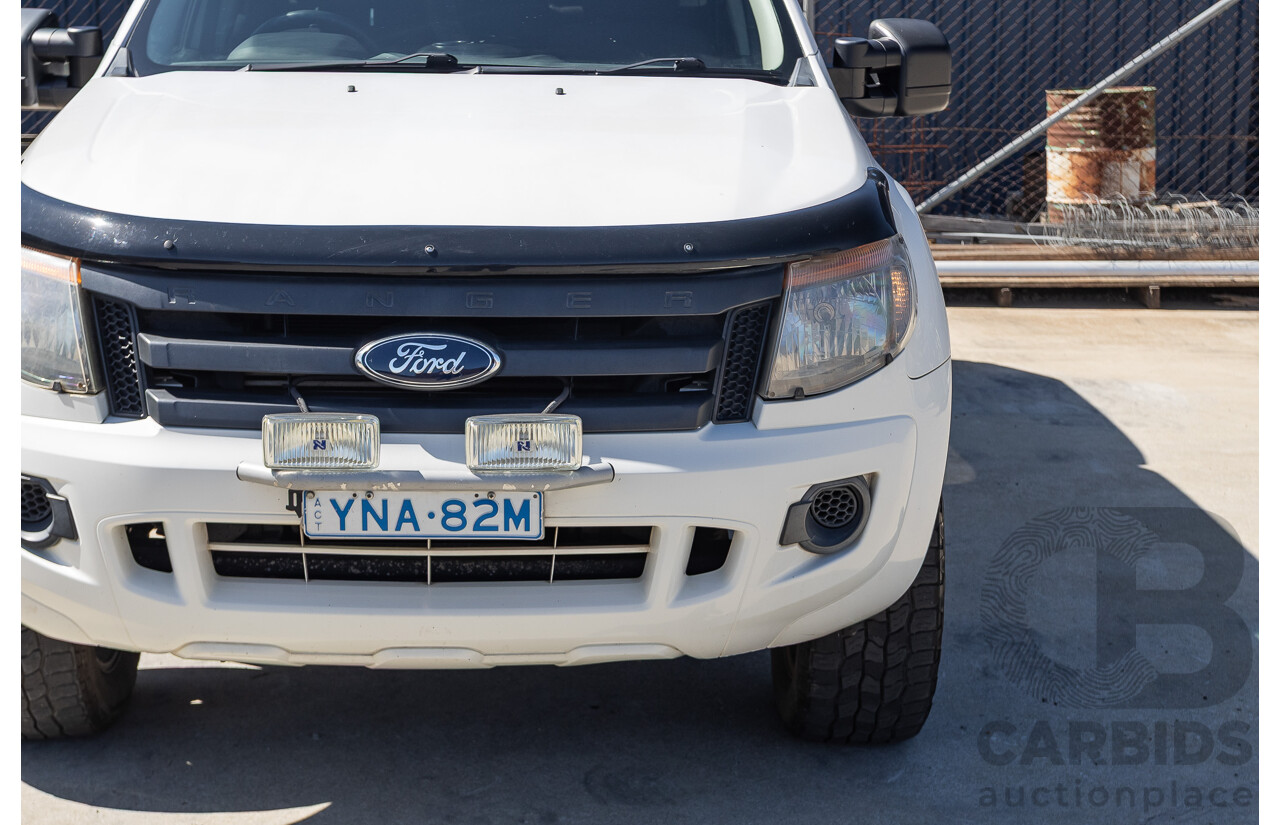 11/2012 Ford Ranger XL 2.2 (4x4) PX Crew Cab Utility Cool White Turbo Diesel 2.2L