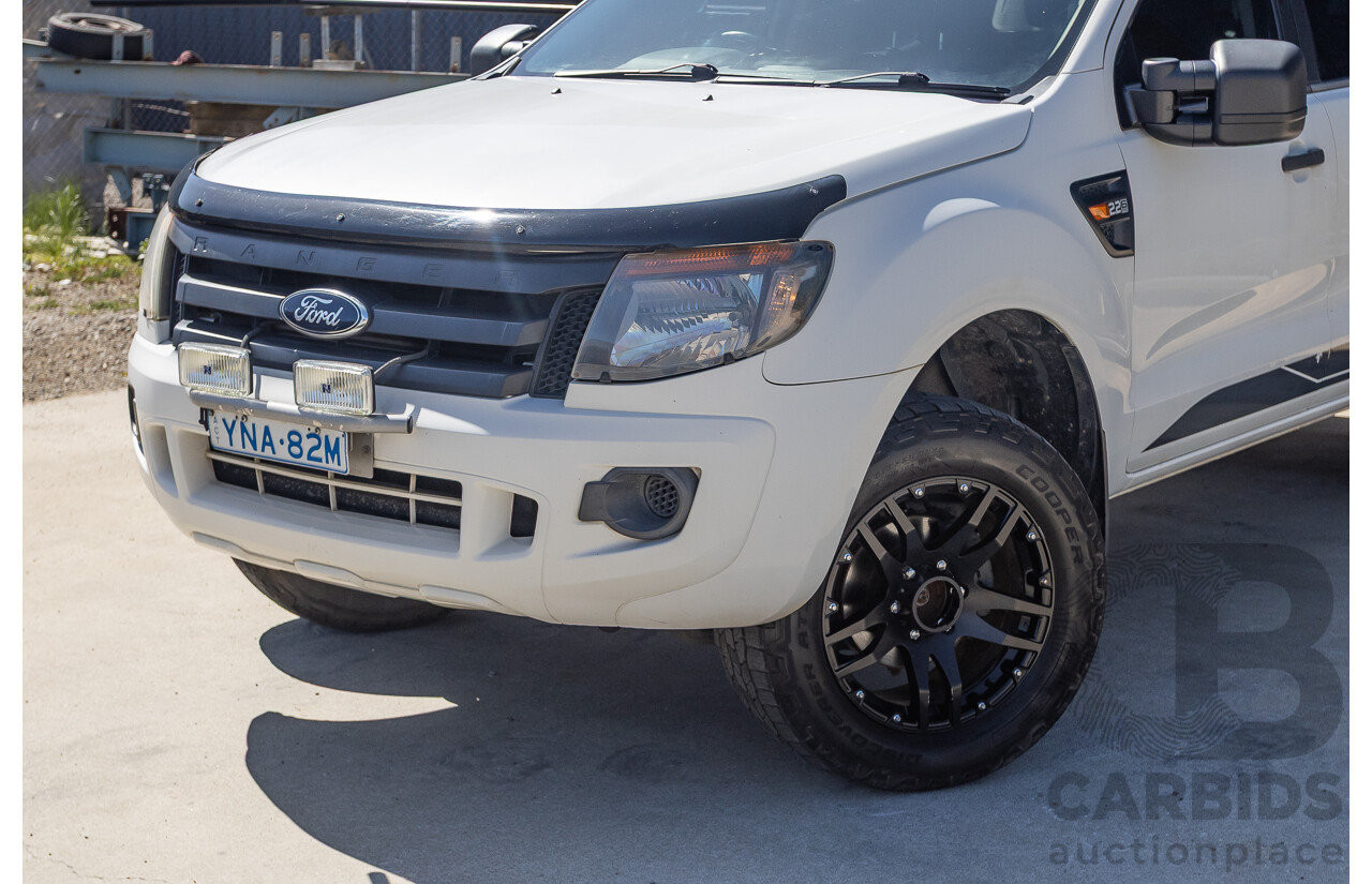 11/2012 Ford Ranger XL 2.2 (4x4) PX Crew Cab Utility Cool White Turbo Diesel 2.2L
