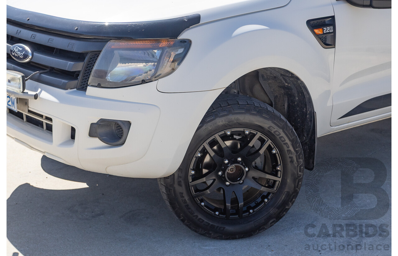 11/2012 Ford Ranger XL 2.2 (4x4) PX Crew Cab Utility Cool White Turbo Diesel 2.2L