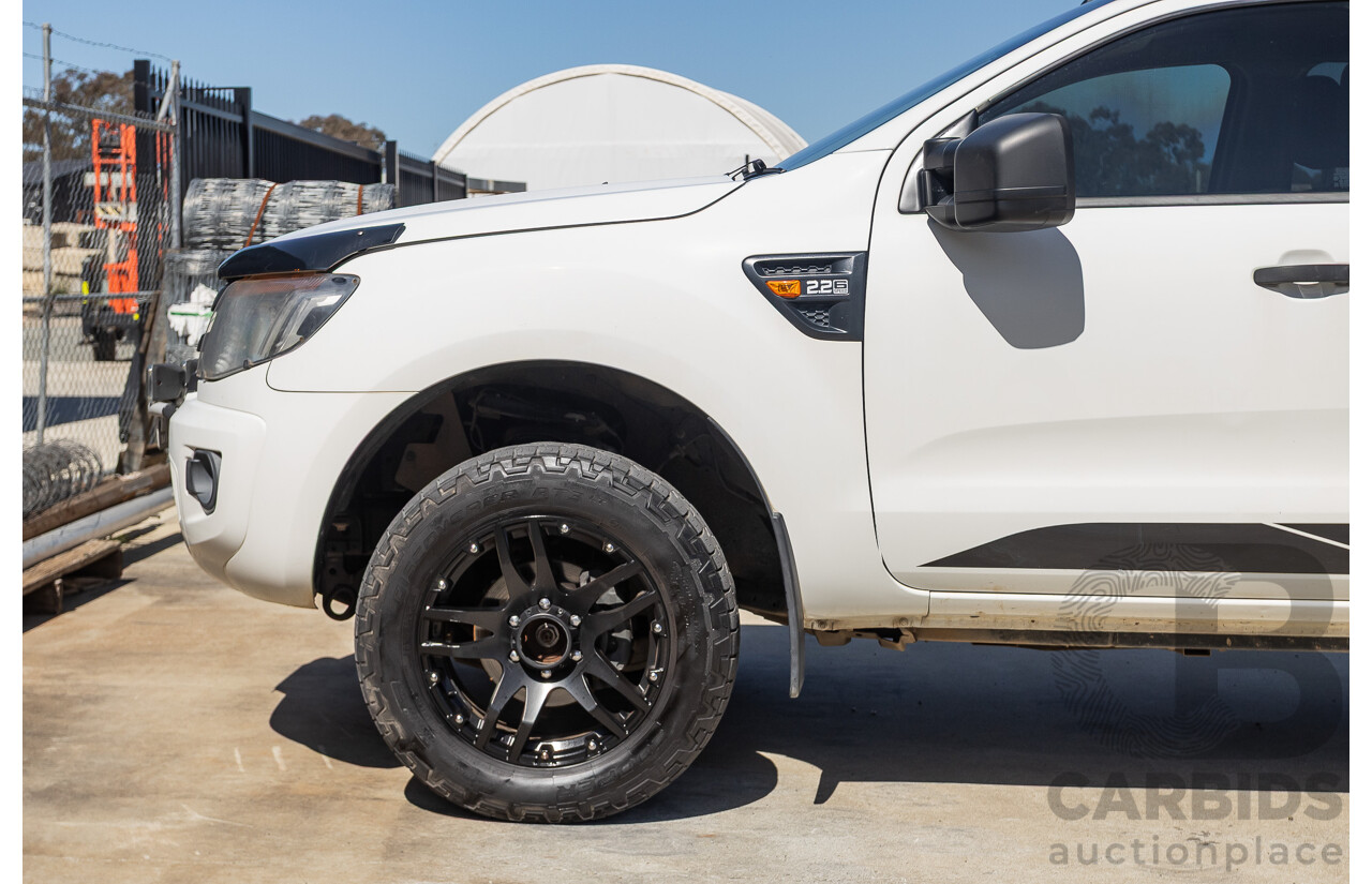 11/2012 Ford Ranger XL 2.2 (4x4) PX Crew Cab Utility Cool White Turbo Diesel 2.2L