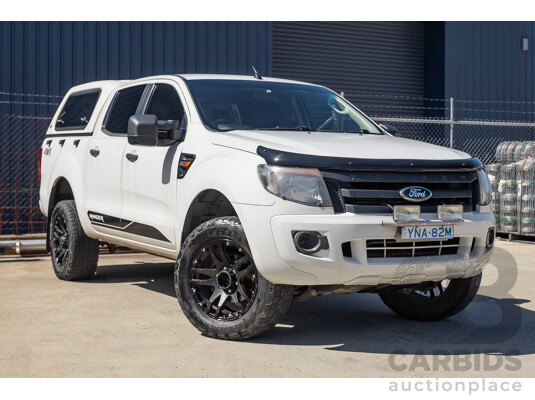 11/2012 Ford Ranger XL 2.2 (4x4) PX Crew Cab Utility Cool White Turbo Diesel 2.2L
