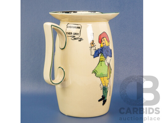 Antique Royal Doulton Cavalier Pitcher, ''Ever Drink Ever Day'' - ''Better So Than Worse'' - D5105