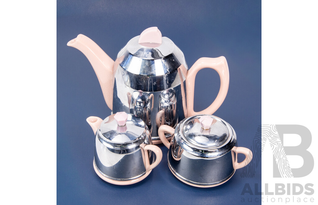 Vintage Art Deco English Three Piece Tea Service